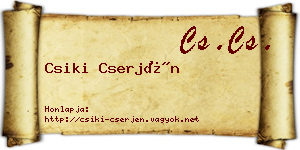 Csiki Cserjén névjegykártya